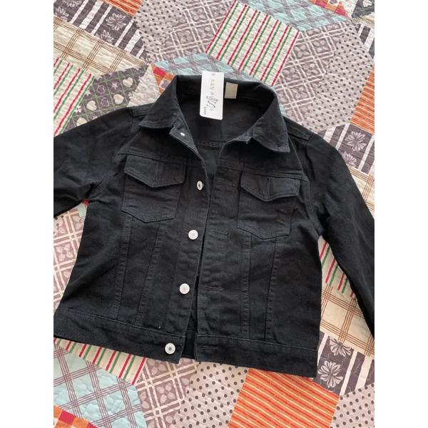 New Stunning Long Sleeve Winter Slim White Black Jeans Top For Women Solid Denim Jacket Women Short Overcoat For Ladies