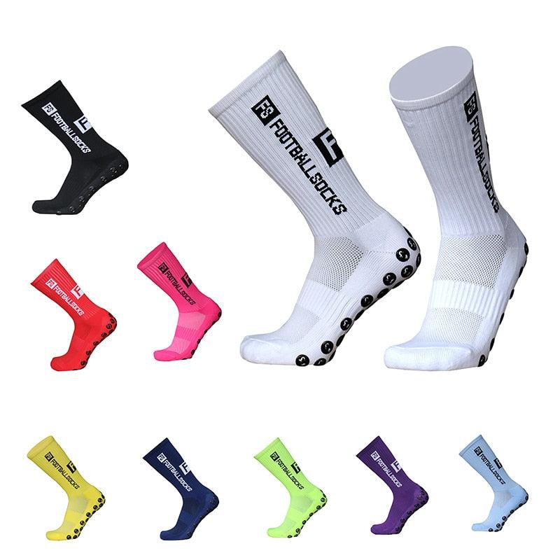 Unisex Cycling Socks Football Socks Round Silicone Suction Cup Grip Anti Slip Soccer Socks Sports Baseball Rugby Socks For Men And Women