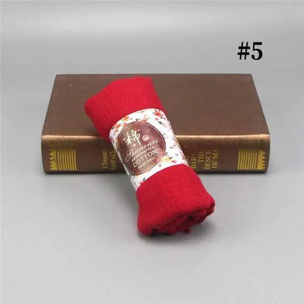 New Stylish Plain Scarf Women Muslim Crinkle Hijab Scarf Female Musulman Soft Cotton Headscarf Islamic Hijab Shawls And Wraps