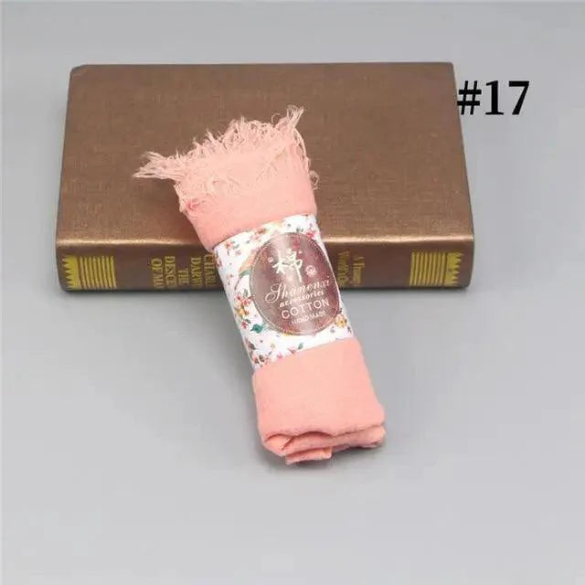 New Stylish Plain Scarf Women Muslim Crinkle Hijab Scarf Female Musulman Soft Cotton Headscarf Islamic Hijab Shawls And Wraps