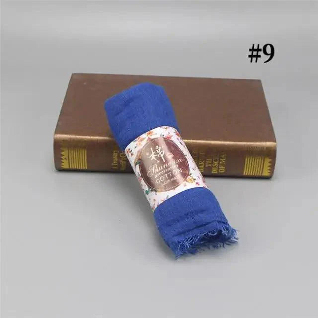 New Stylish Plain Scarf Women Muslim Crinkle Hijab Scarf Female Musulman Soft Cotton Headscarf Islamic Hijab Shawls And Wraps