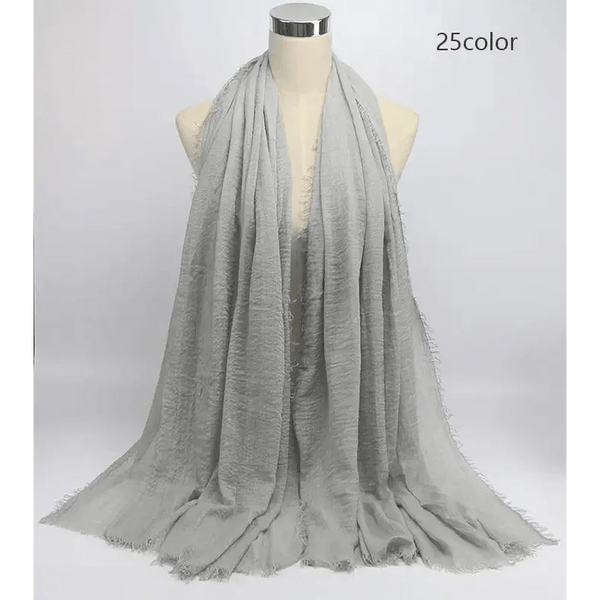 New Stylish Plain Scarf Women Muslim Crinkle Hijab Scarf Female Musulman Soft Cotton Headscarf Islamic Hijab Shawls And Wraps