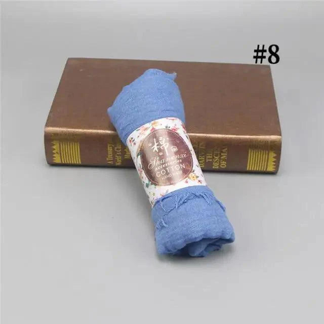 New Stylish Plain Scarf Women Muslim Crinkle Hijab Scarf Female Musulman Soft Cotton Headscarf Islamic Hijab Shawls And Wraps