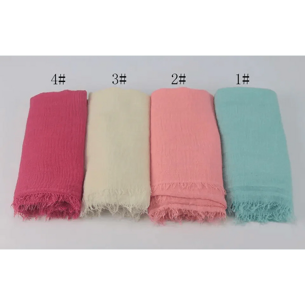 New Stylish Plain Scarf Women Muslim Crinkle Hijab Scarf Female Musulman Soft Cotton Headscarf Islamic Hijab Shawls And Wraps