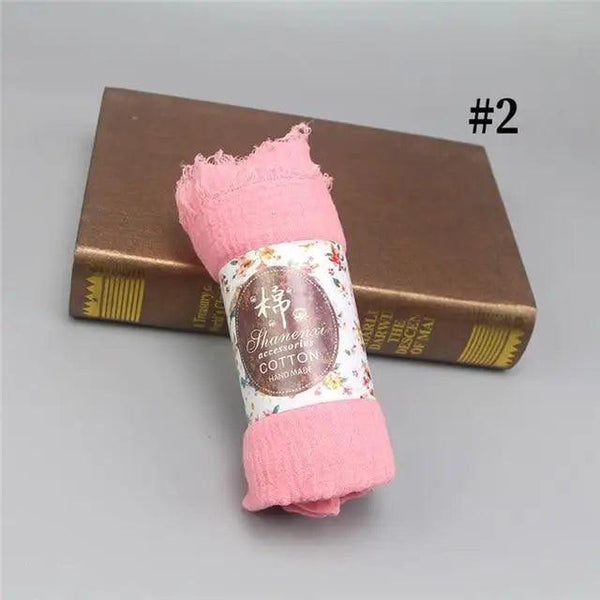 New Stylish Plain Scarf Women Muslim Crinkle Hijab Scarf Female Musulman Soft Cotton Headscarf Islamic Hijab Shawls And Wraps