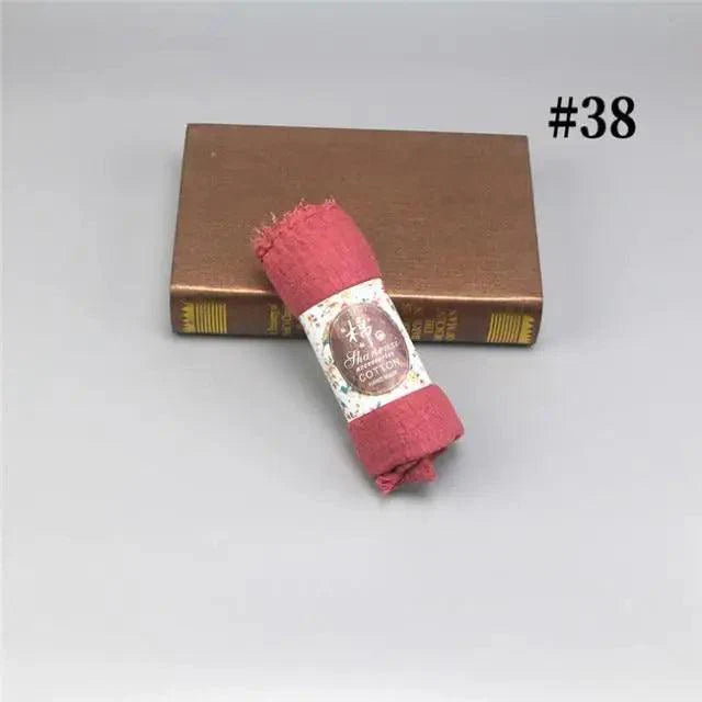 New Stylish Plain Scarf Women Muslim Crinkle Hijab Scarf Female Musulman Soft Cotton Headscarf Islamic Hijab Shawls And Wraps