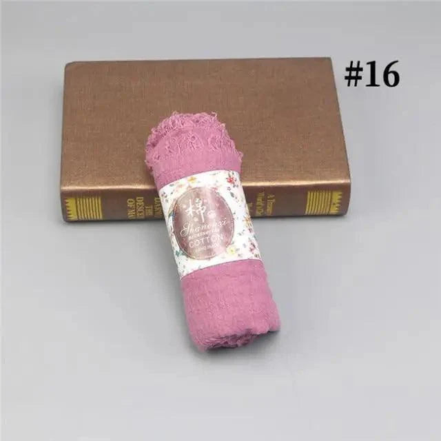 New Stylish Plain Scarf Women Muslim Crinkle Hijab Scarf Female Musulman Soft Cotton Headscarf Islamic Hijab Shawls And Wraps