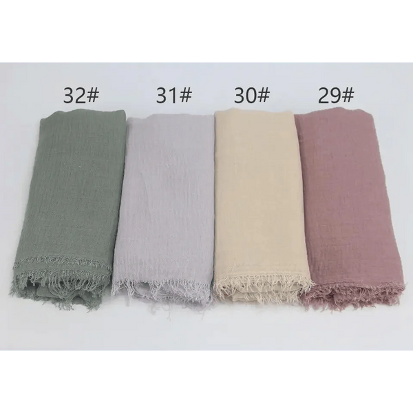 New Stylish Plain Scarf Women Muslim Crinkle Hijab Scarf Female Musulman Soft Cotton Headscarf Islamic Hijab Shawls And Wraps