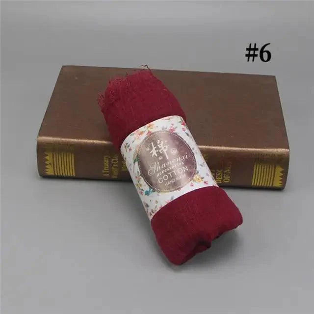 New Stylish Plain Scarf Women Muslim Crinkle Hijab Scarf Female Musulman Soft Cotton Headscarf Islamic Hijab Shawls And Wraps