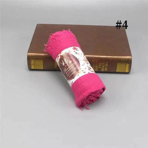 New Stylish Plain Scarf Women Muslim Crinkle Hijab Scarf Female Musulman Soft Cotton Headscarf Islamic Hijab Shawls And Wraps