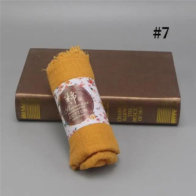 New Stylish Plain Scarf Women Muslim Crinkle Hijab Scarf Female Musulman Soft Cotton Headscarf Islamic Hijab Shawls And Wraps