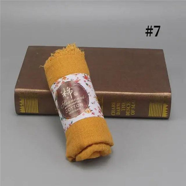 New Stylish Plain Scarf Women Muslim Crinkle Hijab Scarf Female Musulman Soft Cotton Headscarf Islamic Hijab Shawls And Wraps