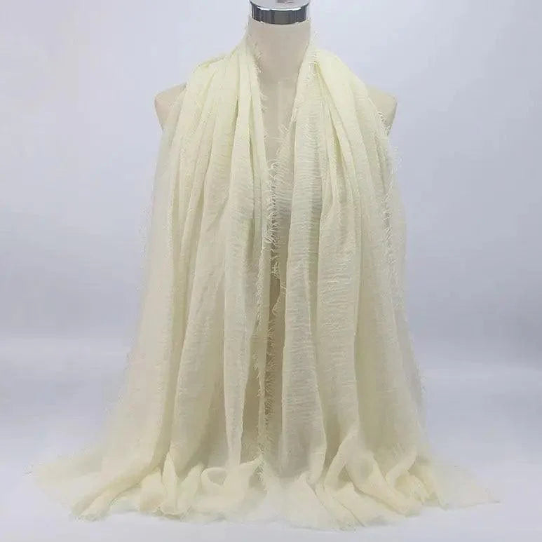 New Stylish Plain Scarf Women Muslim Crinkle Hijab Scarf Female Musulman Soft Cotton Headscarf Islamic Hijab Shawls And Wraps