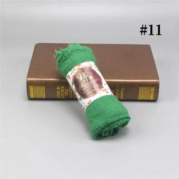 New Stylish Plain Scarf Women Muslim Crinkle Hijab Scarf Female Musulman Soft Cotton Headscarf Islamic Hijab Shawls And Wraps