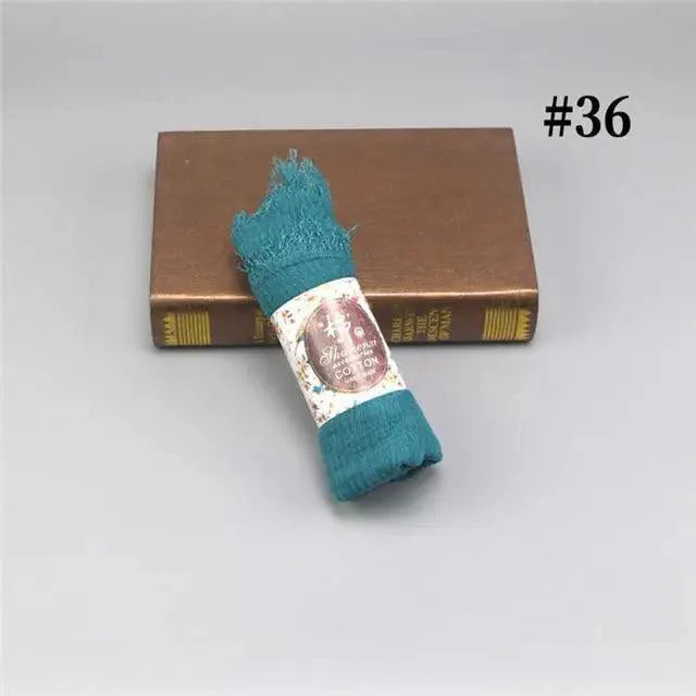 New Stylish Plain Scarf Women Muslim Crinkle Hijab Scarf Female Musulman Soft Cotton Headscarf Islamic Hijab Shawls And Wraps