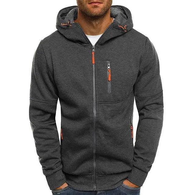 New Stylish Trendy Spring Winter Men Hoodie Hooded Coats Casual Sweatshirts Male Tracksuit Fashion Hoodie Men's Sports Leisure Fitness Jacquard Sweater Fleece Cardigan Hooded Jacket Sweater