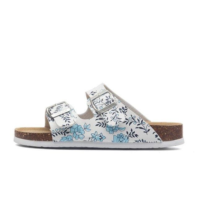 New Summer Beach Slippers Casual Double Buckle Non-slip Clogs Slides Women Slip On Flip Flop Women's Comfort Slides Double Buckle Adjustable EVA Flat Sandals