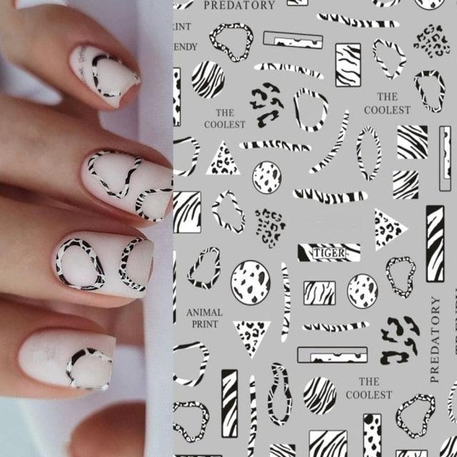 New Super Thin Self-Adhesive  Letter 3d Nail Decal Stickers Manicure Nail Art Decoration Accessories Holographic Old English Character Nail Self-Adhesive Sticker English Font Design Manicure Design Water Sliders Decorations Accessories