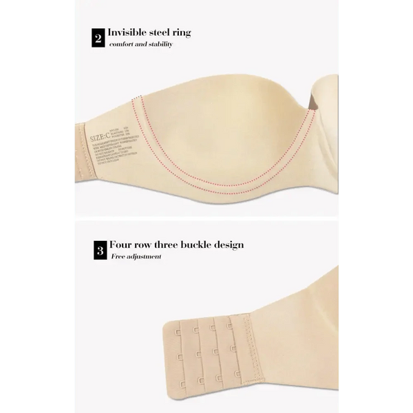 New Trendy Invisible Bras Bralette Underwear Women's Push Up Strapless Bra Wedding Brassiere Underwired Back 1/2 Cup