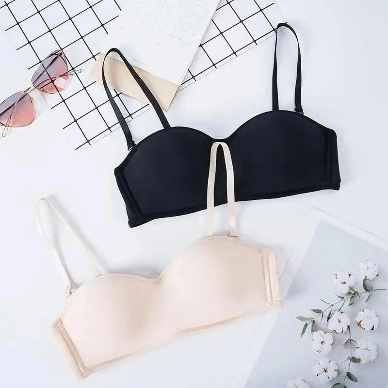 New Trendy Invisible Bras Bralette Underwear Women's Push Up Strapless Bra Wedding Brassiere Underwired Back 1/2 Cup
