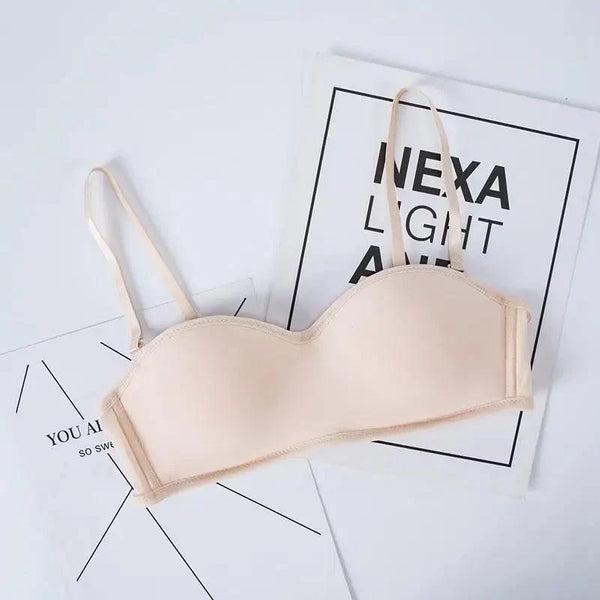 New Trendy Invisible Bras Bralette Underwear Women's Push Up Strapless Bra Wedding Brassiere Underwired Back 1/2 Cup