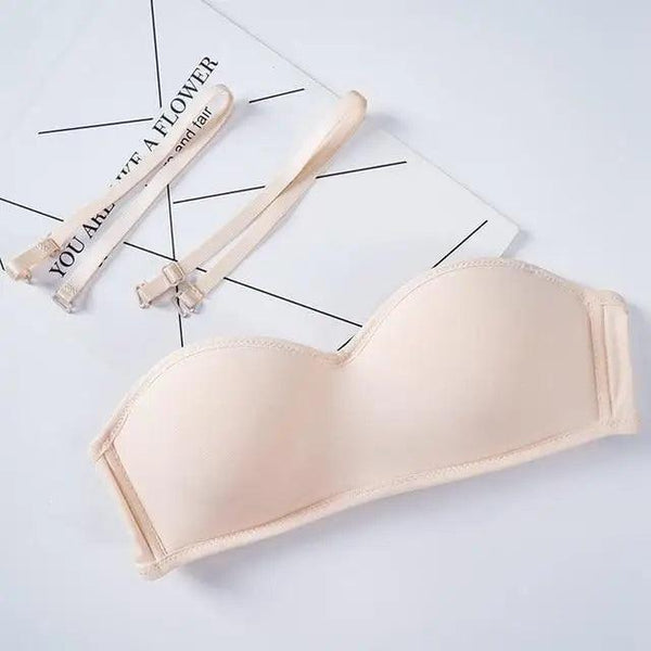 New Trendy Invisible Bras Bralette Underwear Women's Push Up Strapless Bra Wedding Brassiere Underwired Back 1/2 Cup