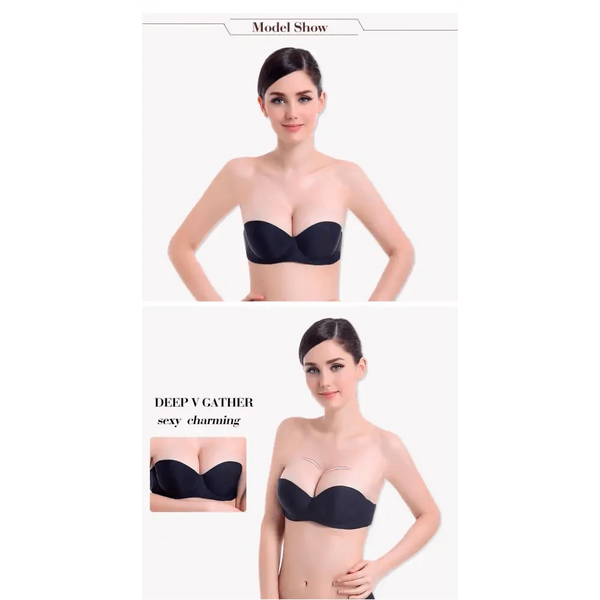 New Trendy Invisible Bras Bralette Underwear Women's Push Up Strapless Bra Wedding Brassiere Underwired Back 1/2 Cup