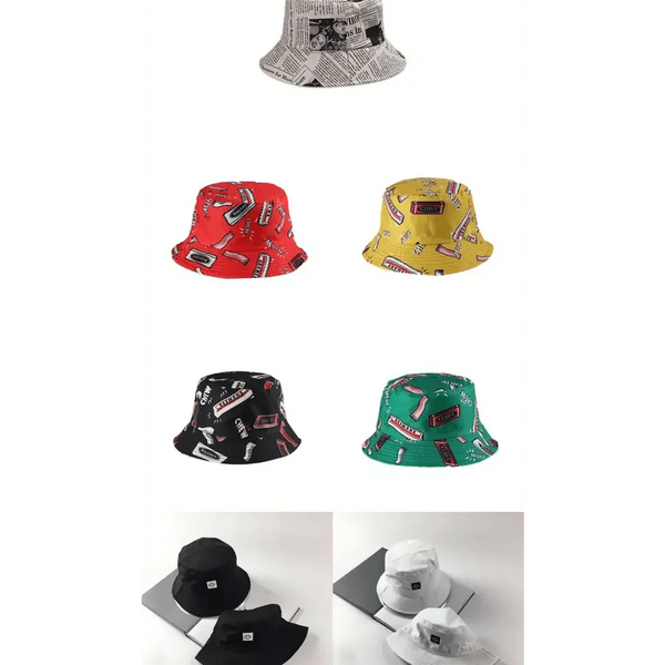 New Trendy Summer Bucket Hats For Women Men's Panama Hat Double-sided Panama Sun Fishing Hat Fisherman Cap for Boys/Girls