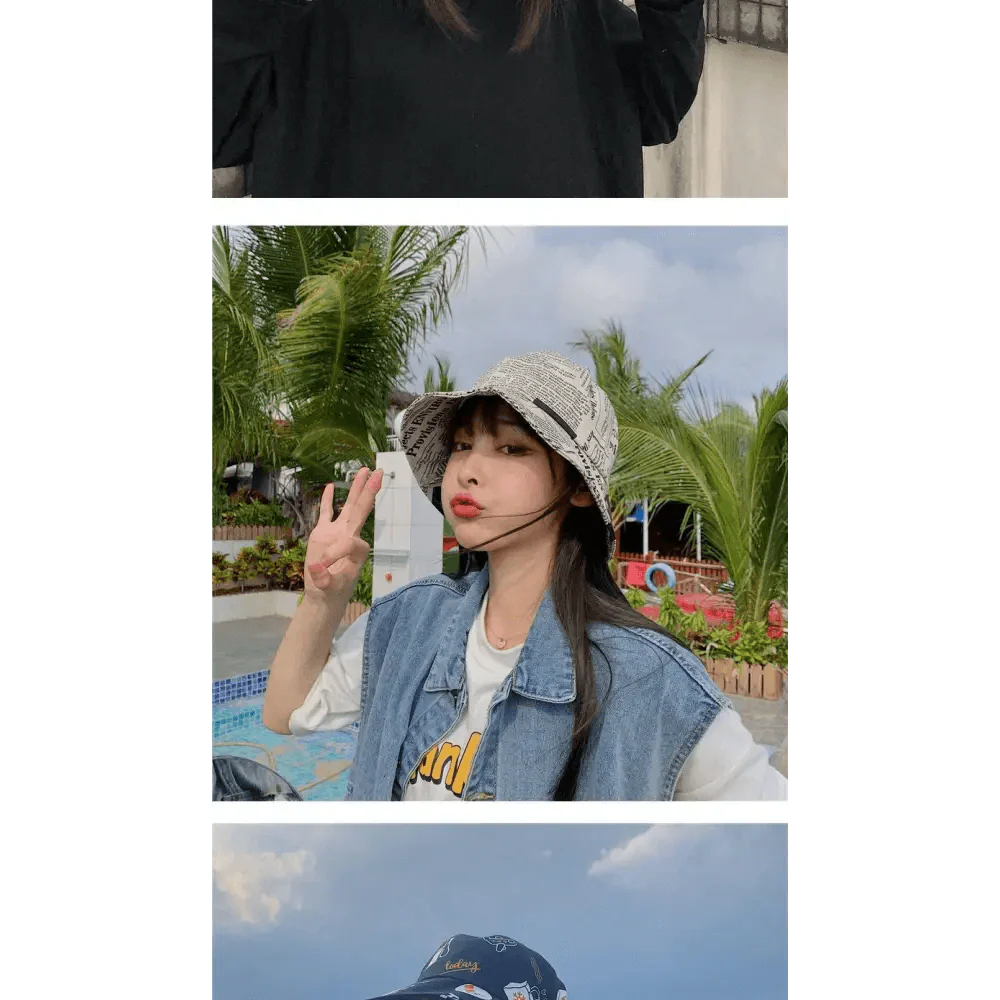 New Trendy Summer Bucket Hats For Women Men's Panama Hat Double-sided Panama Sun Fishing Hat Fisherman Cap for Boys/Girls