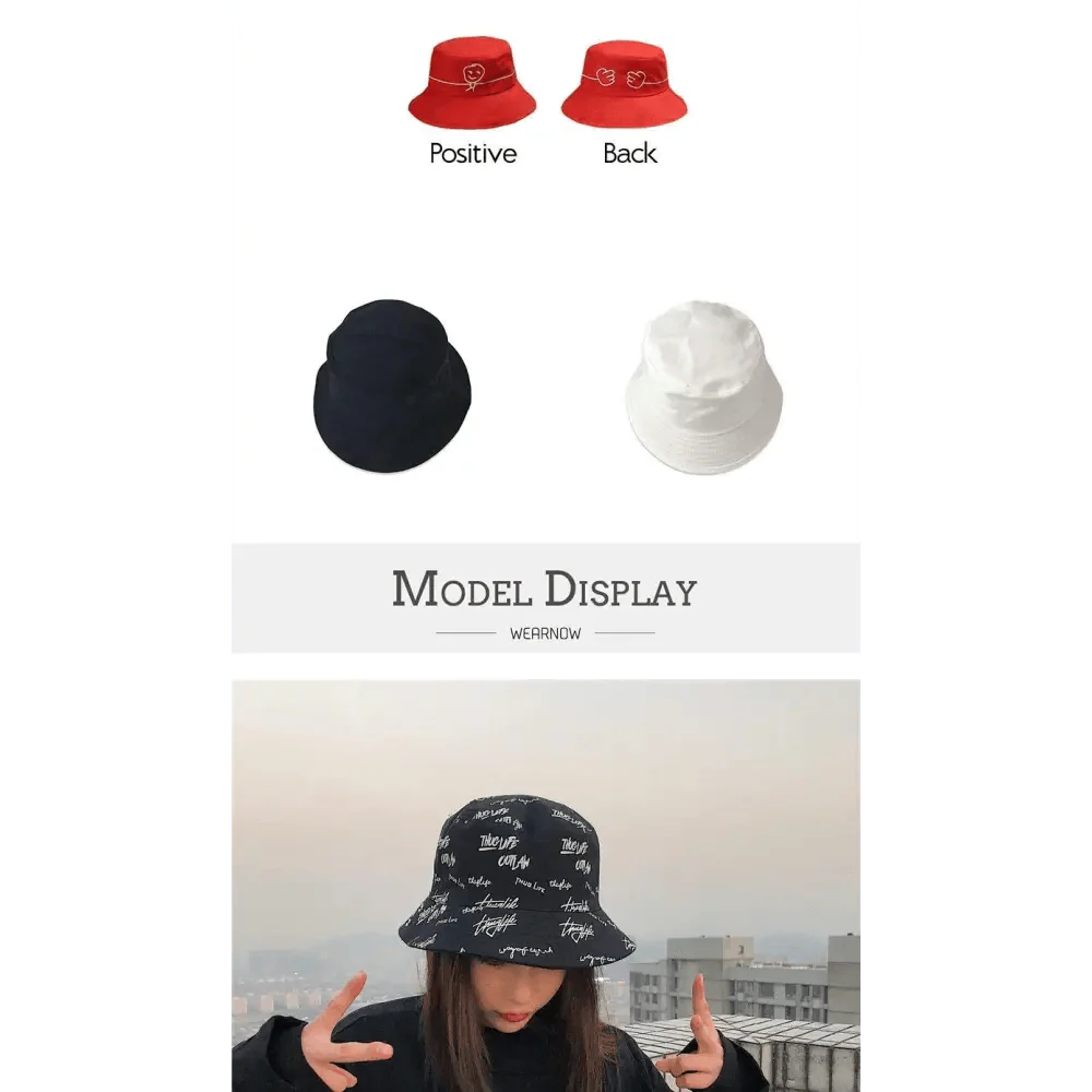 New Trendy Summer Bucket Hats For Women Men's Panama Hat Double-sided Panama Sun Fishing Hat Fisherman Cap for Boys/Girls