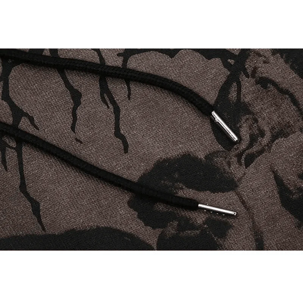 New Trendy Vintage Hip Hop Streetwear Women Hoodies Angel Dark Print Zipper Jacket Coat Hooded Top Clothes Men Women Punk Outwear