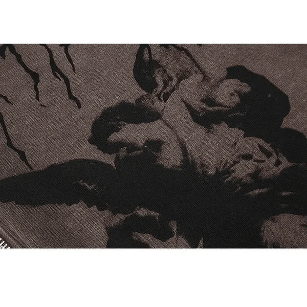 New Trendy Vintage Hip Hop Streetwear Women Hoodies Angel Dark Print Zipper Jacket Coat Hooded Top Clothes Men Women Punk Outwear