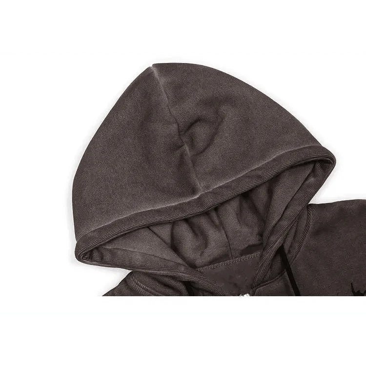 New Trendy Vintage Hip Hop Streetwear Women Hoodies Angel Dark Print Zipper Jacket Coat Hooded Top Clothes Men Women Punk Outwear