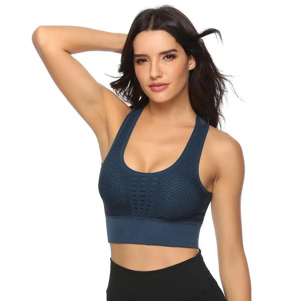 New Trendy Women's T-shirts Workout Sports Bra Yoga Vest Backless Solid Quick Dry Running Gym Sport bra Yoga Shirts