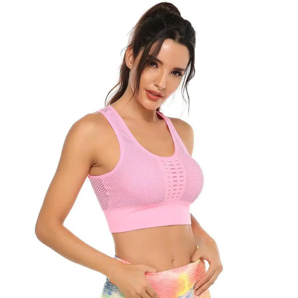 New Trendy Women's T-shirts Workout Sports Bra Yoga Vest Backless Solid Quick Dry Running Gym Sport bra Yoga Shirts