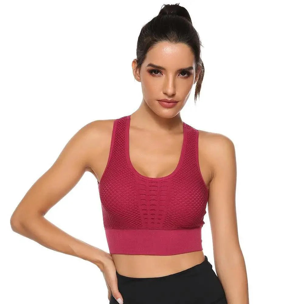 New Trendy Women's T-shirts Workout Sports Bra Yoga Vest Backless Solid Quick Dry Running Gym Sport bra Yoga Shirts