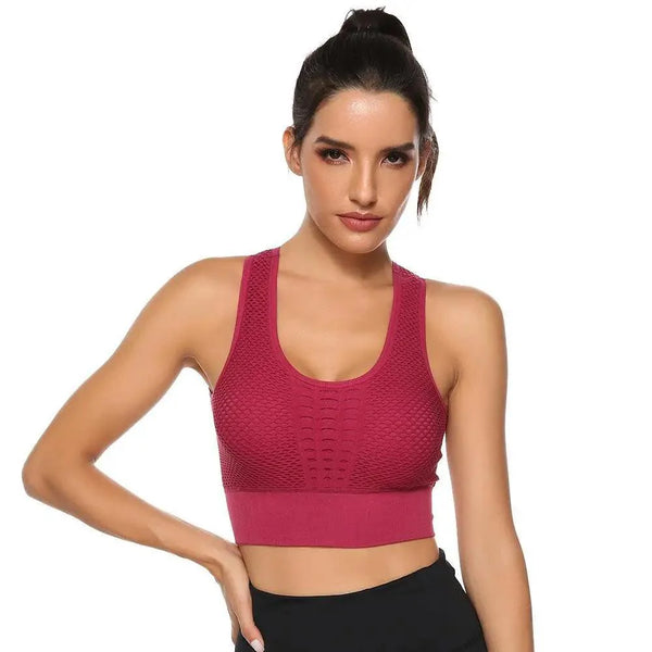 New Trendy Women's T-shirts Workout Sports Bra Yoga Vest Backless Solid Quick Dry Running Gym Sport bra Yoga Shirts