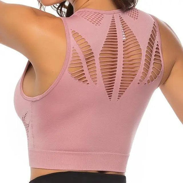 New Trendy Women's T-shirts Workout Sports Bra Yoga Vest Backless Solid Quick Dry Running Gym Sport bra Yoga Shirts