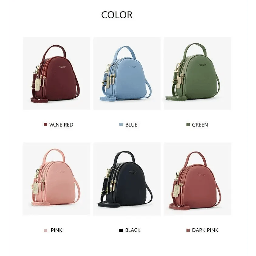 New Versatile Big Capacity 3 Layer Women Backpack Fashionable Small Backpack For Ladies Soft Leather Shoulder Crossbody bag for Female