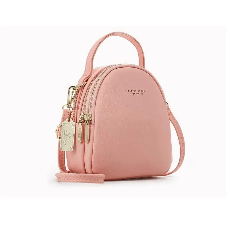 New Versatile Big Capacity 3 Layer Women Backpack Fashionable Small Backpack For Ladies Soft Leather Shoulder Crossbody bag for Female