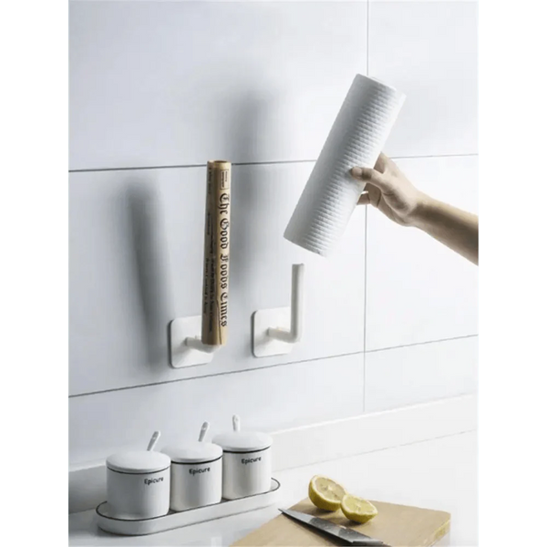New Vigorous 1Pc Kitchen Self-adhesive Accessories Under Cabinet Paper Roll Rack Towel Holder Tissue Hanger Storage Rack for Bathroom Toilet