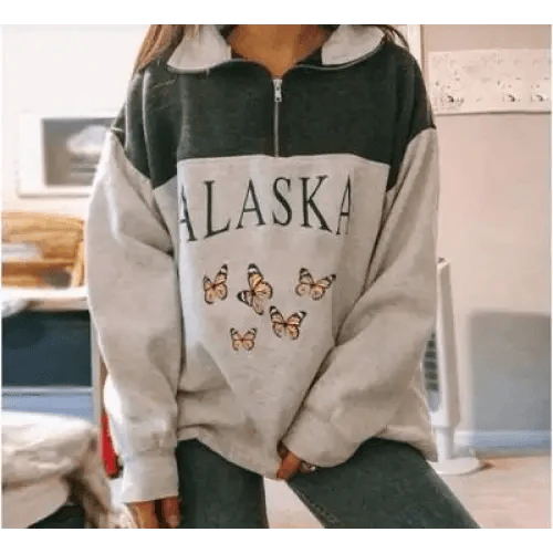 New Winter Women Sweatshirts Vintage Streetwear Letter Printed Hoodies Women Loose Sweatshirt Plus Fleece Keep Warm Men's Letters Embroidered Sleeve Quarter Fleece Vintage Pullover Sweatshirt