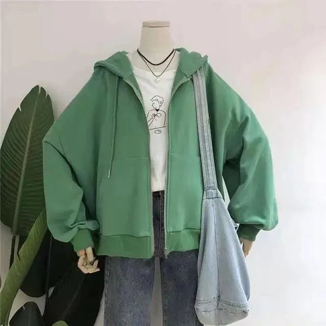 New Women Hoodie Version Loose Thin Long Oversized Sweatshirts Women Pink Women's Sweatshirt With A Hood Hoodies Hooded Jacket Female Long Sleeve Hooded Streetwear Hoodie