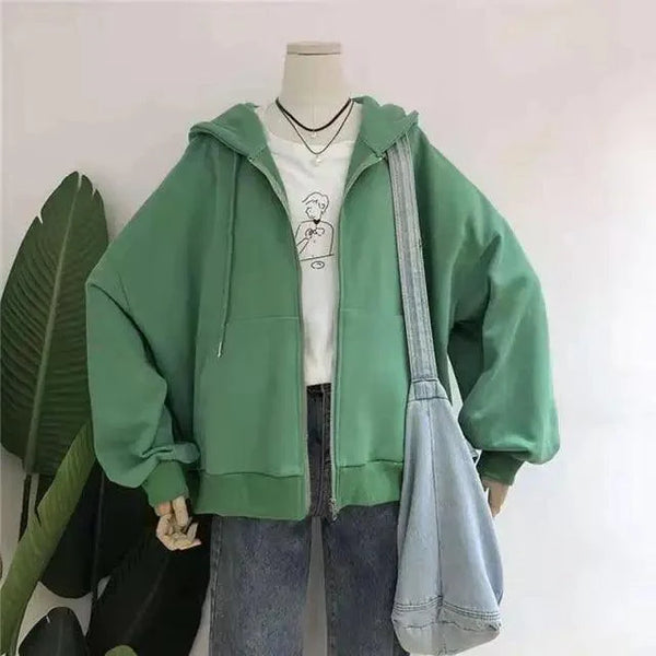 New Women Hoodie Version Loose Thin Long Oversized Sweatshirts Women Pink Women's Sweatshirt With A Hood Hoodies Hooded Jacket Female Long Sleeve Hooded Streetwear Hoodie