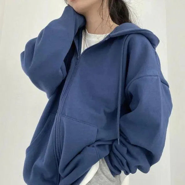 New Women Hoodie Version Loose Thin Long Oversized Sweatshirts Women Pink Women's Sweatshirt With A Hood Hoodies Hooded Jacket Female Long Sleeve Hooded Streetwear Hoodie
