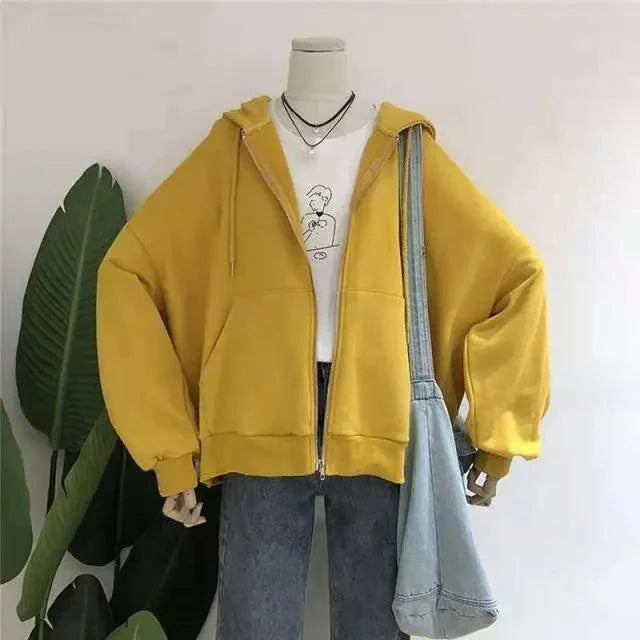 New Women Hoodie Version Loose Thin Long Oversized Sweatshirts Women Pink Women's Sweatshirt With A Hood Hoodies Hooded Jacket Female Long Sleeve Hooded Streetwear Hoodie