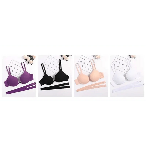 New Women Lingerie U Backless Bras Underwear Deep U Low Cut Push Up Bra Female Breathable Bra