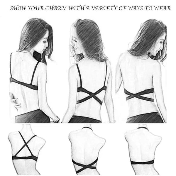 New Women Lingerie U Backless Bras Underwear Deep U Low Cut Push Up Bra Female Breathable Bra