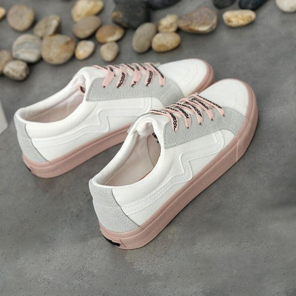 New Women Sneaker Fashion Breathble Vulcanized Shoes Platform Lace Up Casual White Tenis Sneakers Women Play Fashion Sneaker Low Top Elastic Canvas Flat Sneakers