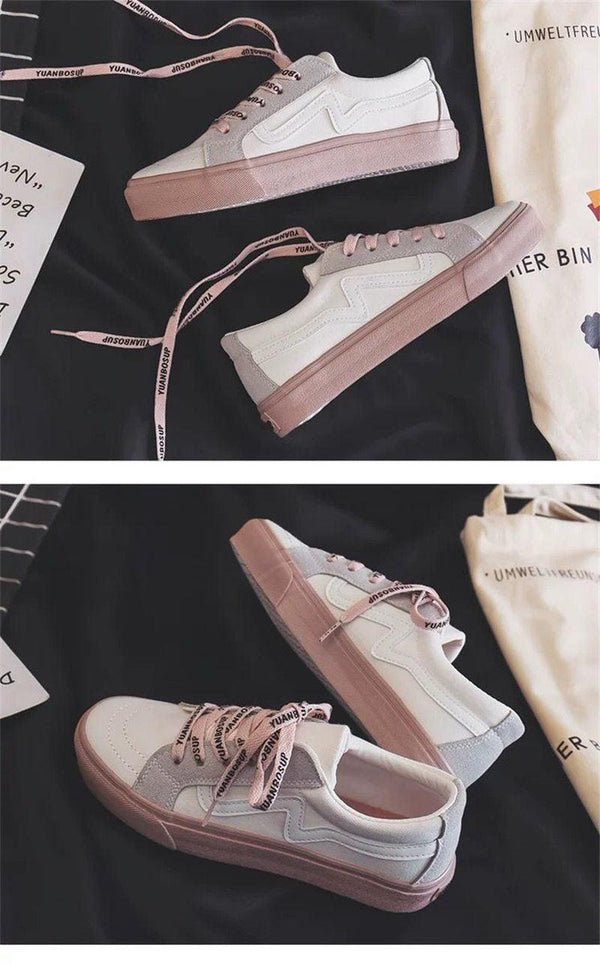 New Women Sneaker Fashion Breathble Vulcanized Shoes Platform Lace Up Casual White Tenis Sneakers Women Play Fashion Sneaker Low Top Elastic Canvas Flat Sneakers